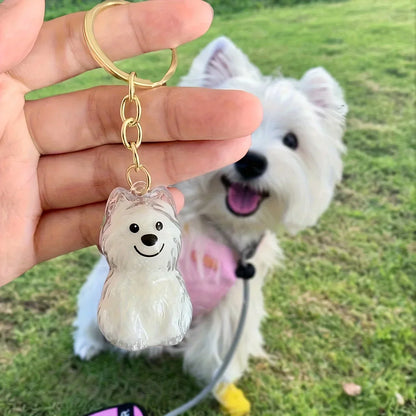 愛犬・愛猫といつでも一緒、透明ペット毛メモリアルキーホルダー