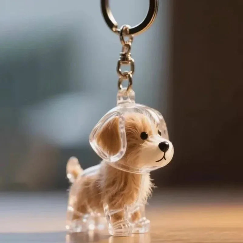 愛犬・愛猫といつでも一緒、透明ペット毛メモリアルキーホルダー