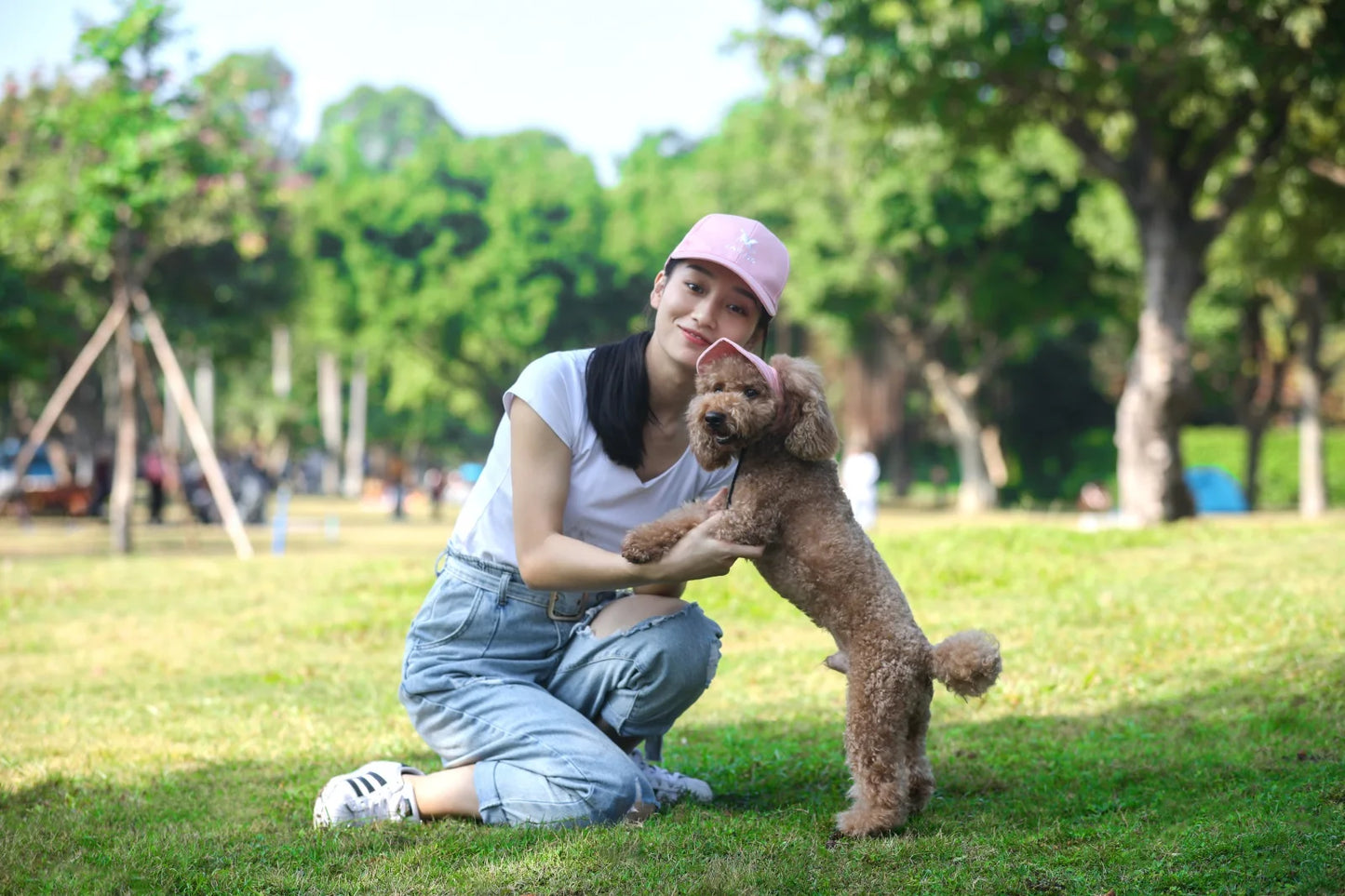 犬用キャップ 耳穴付き 調整可能 紫外線対策