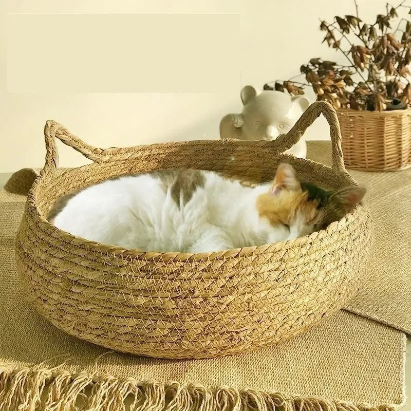 手編みツルのナチュラル・キャットハウス