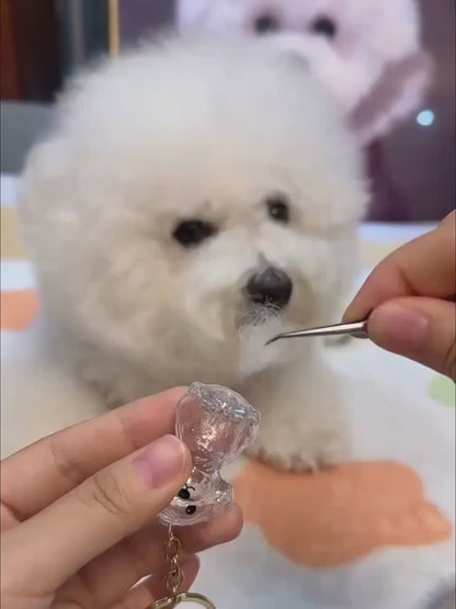 愛犬・愛猫といつでも一緒、透明ペット毛メモリアルキーホルダー